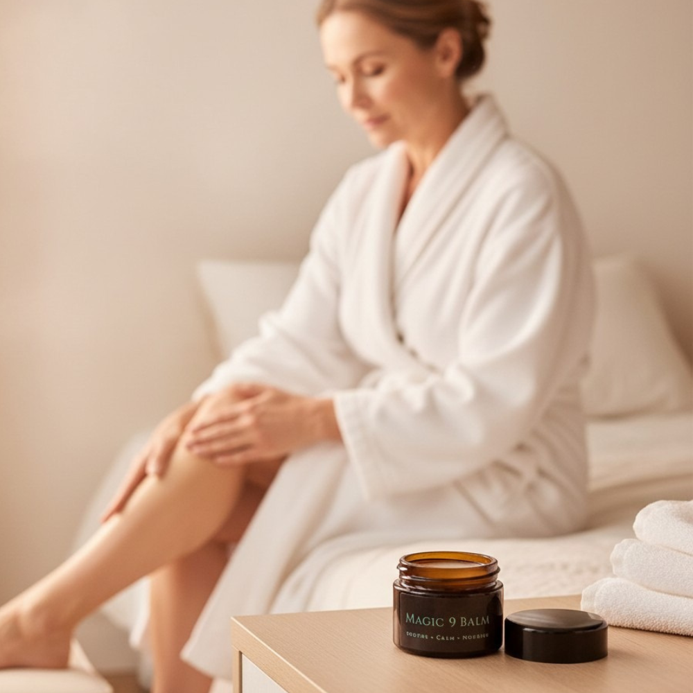 Magic 9 Balm for soothing aching muscles and nourishing dry skin on your body