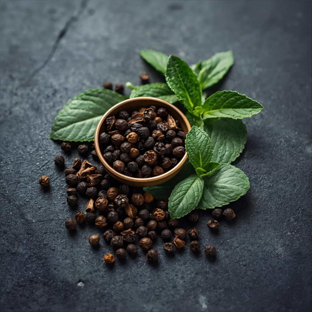 Black pepper, eucalyptus and peppermint essential oils in the magic 9 balm blend